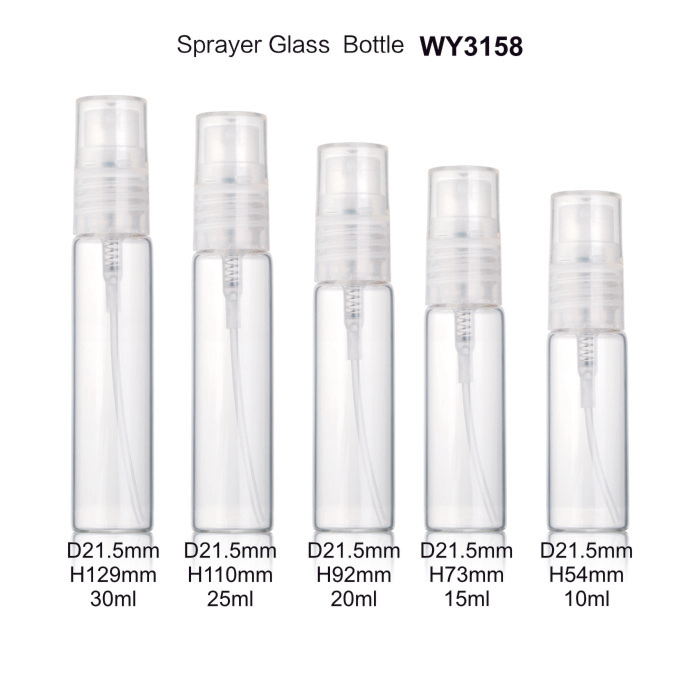 10ml 15ml 20ml 25ml 30ml Botol Parfum Kaca Bening grosir dengan Sprayer Plastik Bening