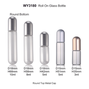 Serumlar ve U&ccedil;ucu Yağlar i&ccedil;in G&uuml;m&uuml;ş Metal Kapaklı Şişelerde 3ml 5ml 5ml 8ml 10ml Şeffaf T&uuml;p Cam Boş Rulo