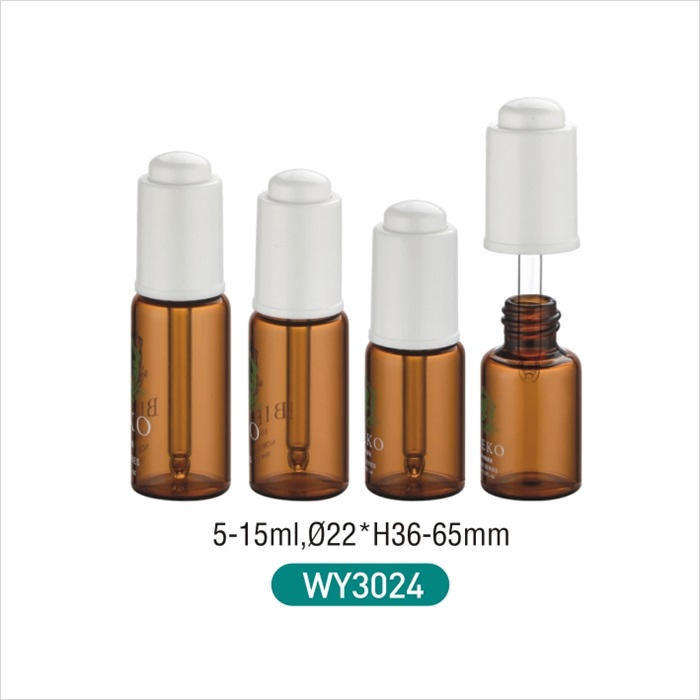 5ml 10ml 15ml Botol Penetes Kaca Bulat Coklat untuk Minyak Atsiri