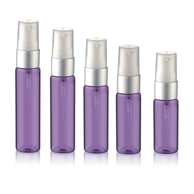 Parf&uuml;m i&ccedil;in Mat G&uuml;m&uuml;ş P&uuml;sk&uuml;rt&uuml;c&uuml;l&uuml; 5ml 8ml 10ml 12ml 15ml Mor T&uuml;p Cam Şişe