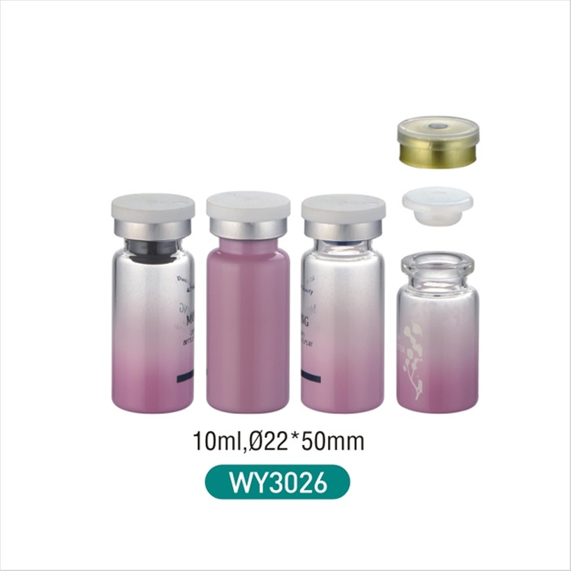 5ml 7ml 8ml 10ml 12ml 15ml หลอดแก้วบรรจุภัณฑ์ด้วยยางและฝาพับสำหรับอินซูลิน
