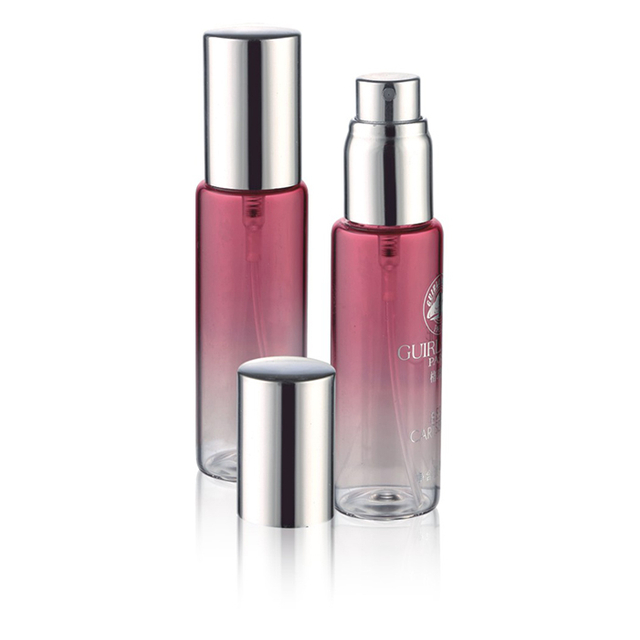 30ml 35ml 40ml Yeşil Veya Kırmızı Yarı şeffaf T&uuml;p Parf&uuml;m Cam Şişe, Parf&uuml;m i&ccedil;in Al&uuml;minyum P&uuml;sk&uuml;rt&uuml;c&uuml; ile