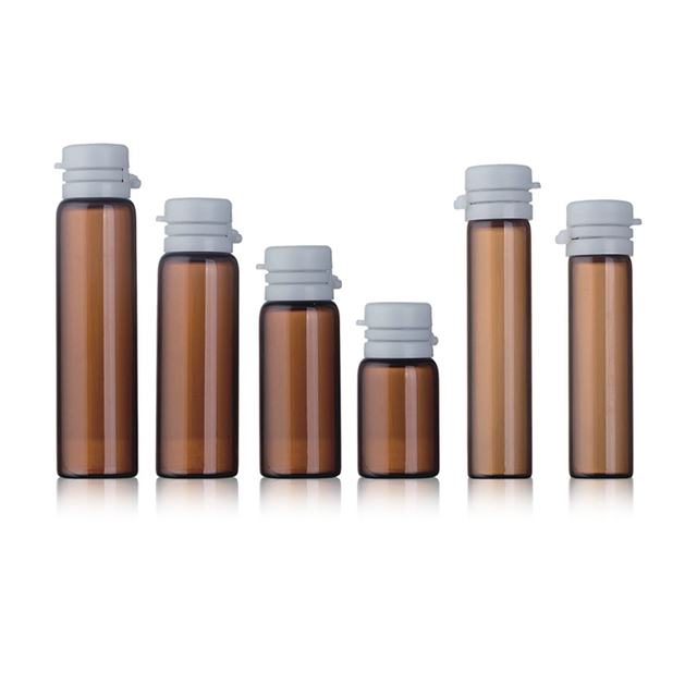 1 ml 2 ml 3 ml 4 ml 5 ml 6 ml amberkleurige buis glazen fles met plastic afscheurdeksel voor cosmetische verpakkingen