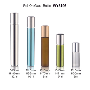 정유와 혈청을 위한 3ml 5ml 8ml 10ml 12ml 녹색 파란 호박색 빛나는 은 정유 롤러 병