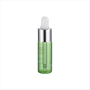 Serum ve U&ccedil;ucu Yağ i&ccedil;in Parlak G&uuml;m&uuml;ş Pompa Damlalıklı 3ml 5ml 8ml 10ml Mini Yeşil Yuvarlak Cam Şişe