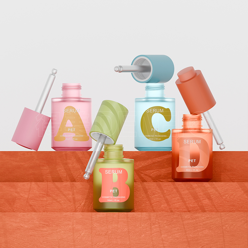 Botol Plastik PET 30ml dengan Penetes Tombol Tekan untuk Serum